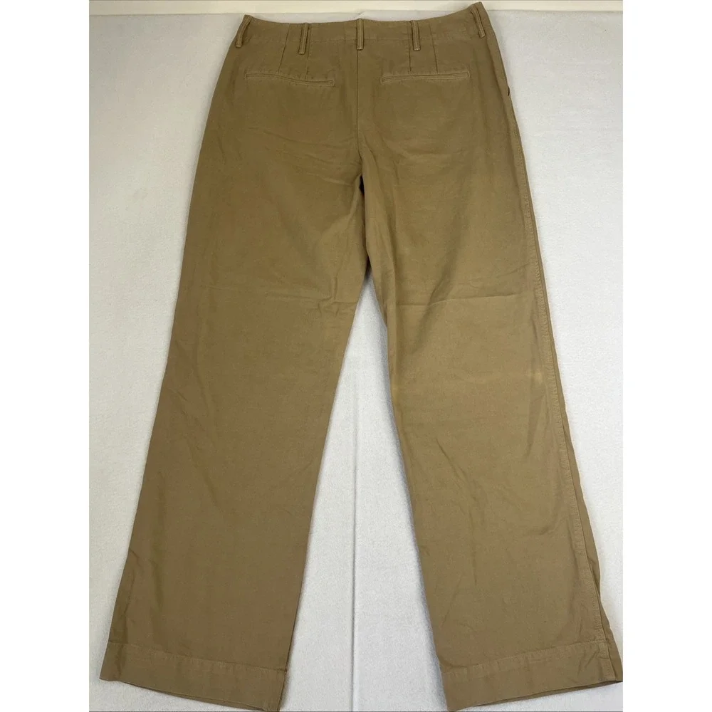 RE/DONE 90s High-Rise Loose Trousers 29 Button Fly Twill Chino Washed Khaki